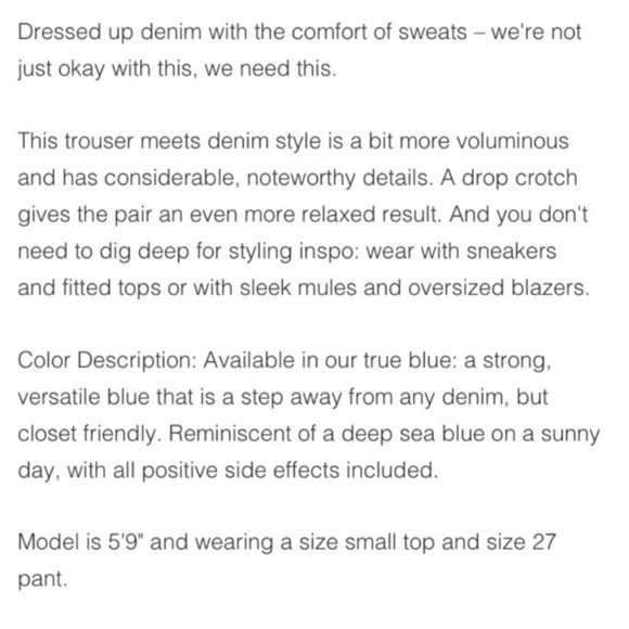 NWT Sandrine Rose Colony Pant, size 25, button-fly, dropped crotch, 100% cotton - Picture 9 of 9